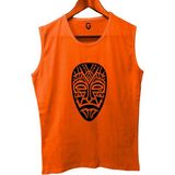 Top Glory Mask Baskılı Kolsuz Sporcu T-Shirt Tank Top Sporcu Fitness Atlet - 2XL - Turuncu