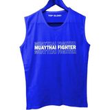 Top Glory Muay Thai Fighter Baskılı Kolsuz Sporcu T-Shirt Tank Top Sporcu Fitness Atlet - Saks Mavi