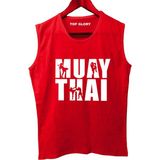 Top Glory Muay Thai Kolsuz Sporcu T-Shirt Tank Top Sporcu Fitness Atlet - XL - Kırmızı