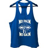 Top Glory Npng Fitness Gym Tank Top Mavi Renkli Sporcu Atleti Yüksek Pamuklu Rahat Kesim - 2XL - Saks Mavi
