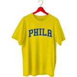 Top Glory Phila Baskılı Basketbol T-Shirt Sporcu Tişörtü - XS - Sarı