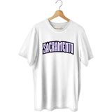 Top Glory Sacramento Baskılı Basketbol T-Shirt Sporcu Tişörtü - Beyaz