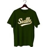 Top Glory Seattle Baskılı Basketbol T-Shirt Sporcu Tişörtü - XL - Yeşil