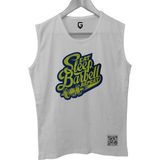Top Glory Sleepbarbell Kolsuz Sporcu T-Shirt Tank Top - Mavi - Beyaz