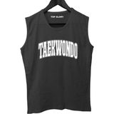Top Glory Taekwondo Baskılı Kolsuz Sporcu T-Shirt Tank Top Sporcu Fitness Atlet - M - Siyah