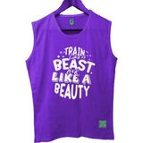 Top Glory Trainbeast Kolsuz Sporcu T-Shirt Tank Top - XL - Mor