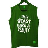 Top Glory Trainbeast Kolsuz Sporcu T-Shirt Tank Top - Yeşil - M