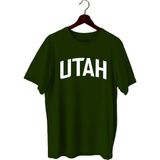 Top Glory Utah Baskılı Basketbol T-Shirt Sporcu Tişörtü - XS - Yeşil