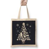 Top Gun Christmas Tree Silhouette Bez Çanta Uzun Saplı - Açık Bej - 40 X 40