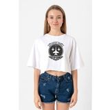 Top Gun Maverick Fighter Town Beyaz Kadın Crop Tshirt