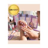 Top Model by Depesche TOPModel 100 Adet Işıltıcı Tırnak Sticker Seti - Tasarımcı Adayları İçin Şık Tırnak Süsleri