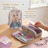 Top Model by Depesche Topmodel Candy Büyülü Dolu Kalem Kutusu - 2 Bölmeli, 18 Kuru Boya ve Makaslı Okul Seti