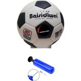 Top Rock Store Dikişli Futbol Topu Tüm Sahalara Uygun Şişirme Pompası Hediyeli - Beyaz - Siyah