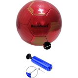 Top Rock Store Parlak Dikişli Futbol Topu Tüm Sahalara Uygun Şişirme Pompası Hediyeli - Kırmızı
