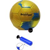 Top Rock Store Parlak Dikişli Futbol Topu Tüm Sahalara Uygun Şişirme Pompası Hediyeli - Sarı