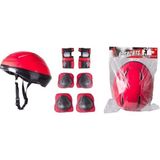 Top Rock Store Paten Koruyucu Set Dizlik Dirseklik Kasklı Set Bisiklet Koruyucu Set Scooter Koruyucu Set - Kırmızı - 51 - 54 cm