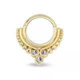 Top Toplu Üç Taşlı Altın Helix Piercing