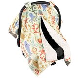 Top Tots Deluxe Minky Bebek Araba Koltuğu Kılıfı - Köpekbalığı ve Ahtapot, 100 x 60 cm Beyaz