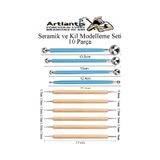 Top Uçlu Seramik Ve Kil Modelleme Seti 10Lu 1 Paket Polimer Kil Şekillendirme Çömlek Oyma Çiçek Marzipan Mandala Top Ütü