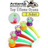 Top Üfleme Oyunu 2 Adet Saksafon Üfleme Nefes Oyuncağı Üfleme Düdüğü Oyuncak Karne Sınıf Çocuk Hediye - Çok Renkli - Standart