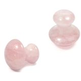 TOP-VRA 2 adet Gua Sha Aleti, Gua Sha Kazıma Masaj Aleti, Kristal Çakra Şifa Taşı, Mantar Şekli Guasha Yüz Masaj Taşı Göz Yüz Boyun Cilt Vücut Güzellik Spa Rahatlatıcı Set (Gül Kuvars)