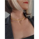 Top Zincir Model Örme Çelik Zincir Uzun Konsept Altın Kaplama Gold Renk Kolye