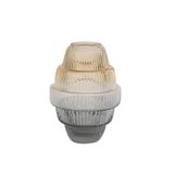 Topaç Dekoratif Cam Vazo Sarı-Gri 16,5 * 16,5 * 23,5 Cm Ak.Jk0022