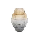 Topaç Dekoratif Cam Vazo Sarı-Gri 22,5 * 22,5 * 30 Cm Ak.Jk0024
