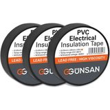 Topalak Ticaret Günsan Elektrik Bant 3 Adet Günsan Elektrik Siyah Izole Bant 0.13X18MMX10M