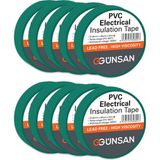 Topalak Ticaret Günsan Elektrik Izole Bant 10 Adet Günsan Elektrik Yeşil Izole Bant 0.13X18MMX10M