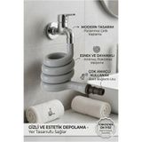 TOPALAKTİCARET 1ADET Wc Hortum Matik Gri Renkli Spiralli Hortum Matik Wc Taharet Matik