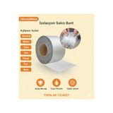 TOPALAKTİCARET Profesyonel Bütil Ultra Elastik Sakız Bant -96mm x 2 Metre Alüminyum Zırhlı Yalıtım İzolasyon Sakız