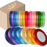 Topenca Supplies 1/4 İnç x 50 Metre Çift Yüzlü Katı Saten Kurdele Rulo, Bordo