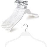 TOPIA HANGER Ekstra Yumuşak Kaymaz Kauçuk Tutamaklı İnce Ahşap Askılar, 10'lu Paket Yüksek Sınıf Moda Askı Kazak, Kaşkorse, Ceket, Elbise, Mont için Omuz Darbesi Yok -CT15W