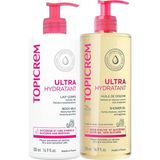 Topicrem Ultra Hydratant 500 ml Body Milk + Ultra Hydratant 500 ml Kofre Shower Oil