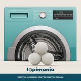 Topimania Doğal Yerli Üretim Yün Kurutma Topu - 3 adet