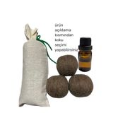 Topimania Yün Kurutma Topları 3 Adet Xxl Koyu Renkli Çamaşırlar İçin - 1 adet 10ml Koku - Yün Kurutma Topu - Kurutma Makinesi Için
