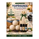 Topimania Yün Kurutma Topları 3 Adet Xxxl Çamaşır Yün Kurutma Topu- 3 Adet 10 ml Uçucu Esansiyel Yağ - Kurutma Makinesi Için Doğal Yerli Üretim
