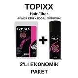 Topixx 100 Gr. + 50 Gr. 2'Li Ekonomik Set Saç Tozu Açık Kahverengi Saç Dolgunlaştırıcı Toz Topik