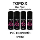 Topixx 50 Gr. 4'Lü Ekonomik Set Saç Tozu Koyu Kahve/Dark Brown Saç Dolgunlaştırıcı Toz Topik