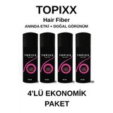 Topixx 50 Gr. 4'Lü Ekonomik Set Saç Tozu Orta Kahve/Med Brown Saç Dolgunlaştırıcı Toz Topik