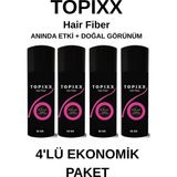 Topixx Hair Fiber 4 Lü Set 50 Gr. Saç Tozu Topik ,saç Kapatıcı Toz - Koyu Kahve