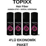 Topixx Hair Fiber 4 Lü Set 50 Gr. Saç Tozu Topik ,saç Kapatıcı Toz - Orta Kahve