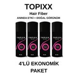 topixx hair fiber 50 Gr. 4'lü Ekonomik Set Saç Tozu Koyu Kahve/Dark Brown Saç Dolgunlaştırıcı Toz Topik