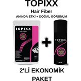 Topixx Hair Fiber Topixx Hair 100 Gr. + 50 Gr. 2'li Ekonomik Set Saç Toz Saç Dolgunlaştırıcı Toz Topik - Açık Kahve