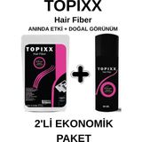 Topixx Hair Fiber Topixx Hair 100 Gr. + 50 Gr. 2'li Ekonomik Set Saç Toz Saç Dolgunlaştırıcı Toz Topik - Koyu Kahve