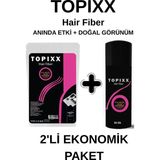 Topixx Hair Fiber Topixx Hair 100 Gr. + 50 Gr. 2'li Ekonomik Set Saç Toz Saç Dolgunlaştırıcı Toz Topik - Orta Kahve
