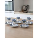 Topkapı 6 Kişilik Çay Seti, French Press Hediyeli, 9 Farklı Osmanlı Desenli Çay Bardağı Takımı (6, TOPKAPI İZNİK)