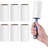 Toplayıcı Set – 1 Sap + 6 Rulo – Toplam 360 Yaprak – Kedi Köpek Tüyü ve Toz Temizleyici – Giysi, Mobilya ve Araç Koltuğu Için – Ekonomik Paket