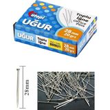 Toplu Iğne 20 gr 28 mm 1 Paket Yaklaşık 150 Adet Nikel Kaplı Toplu Iğne Düğün Nişan Takı Iğnesi Okul Ofis Büro - Gümüş - Gri